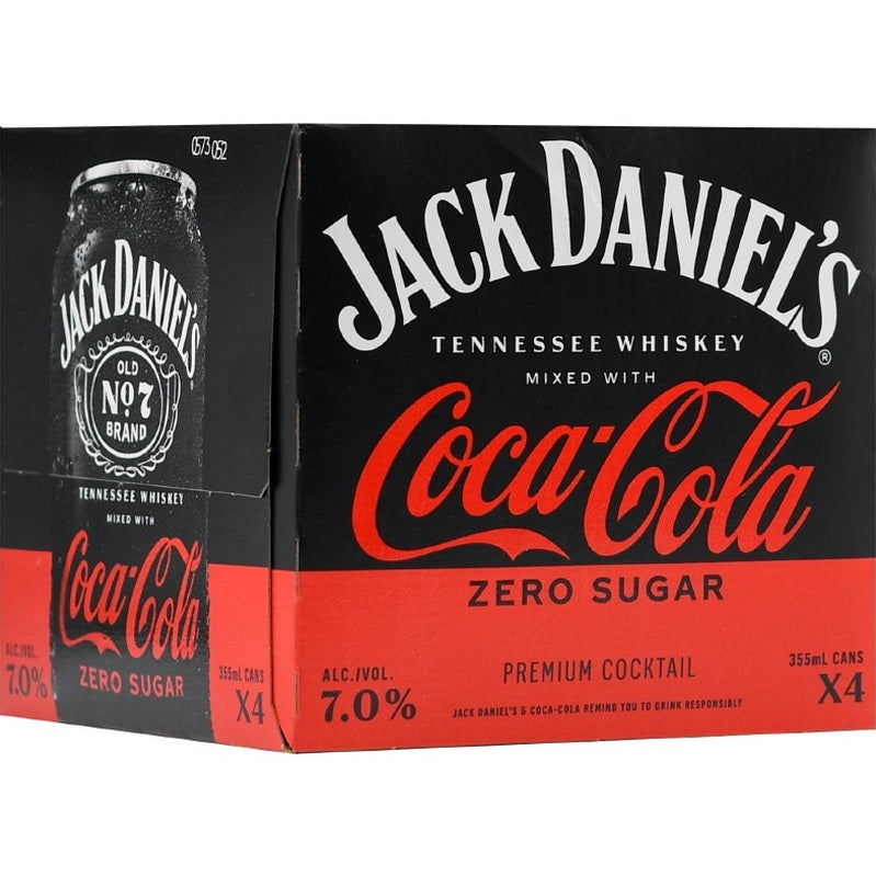Jack Daniels & Coca Cola Zero Sugar 4pk Can