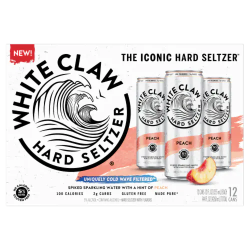 White Claw Peach Hard Seltzer  12pk Cn
