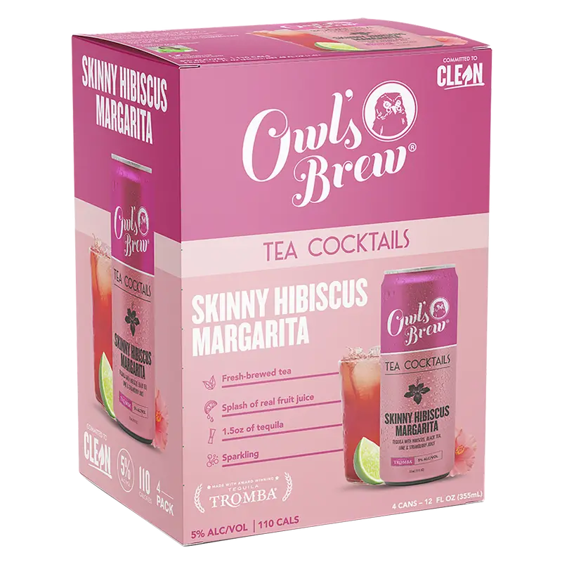 Owls Brew Skinny Hibiscus Margarita  4pk Cn