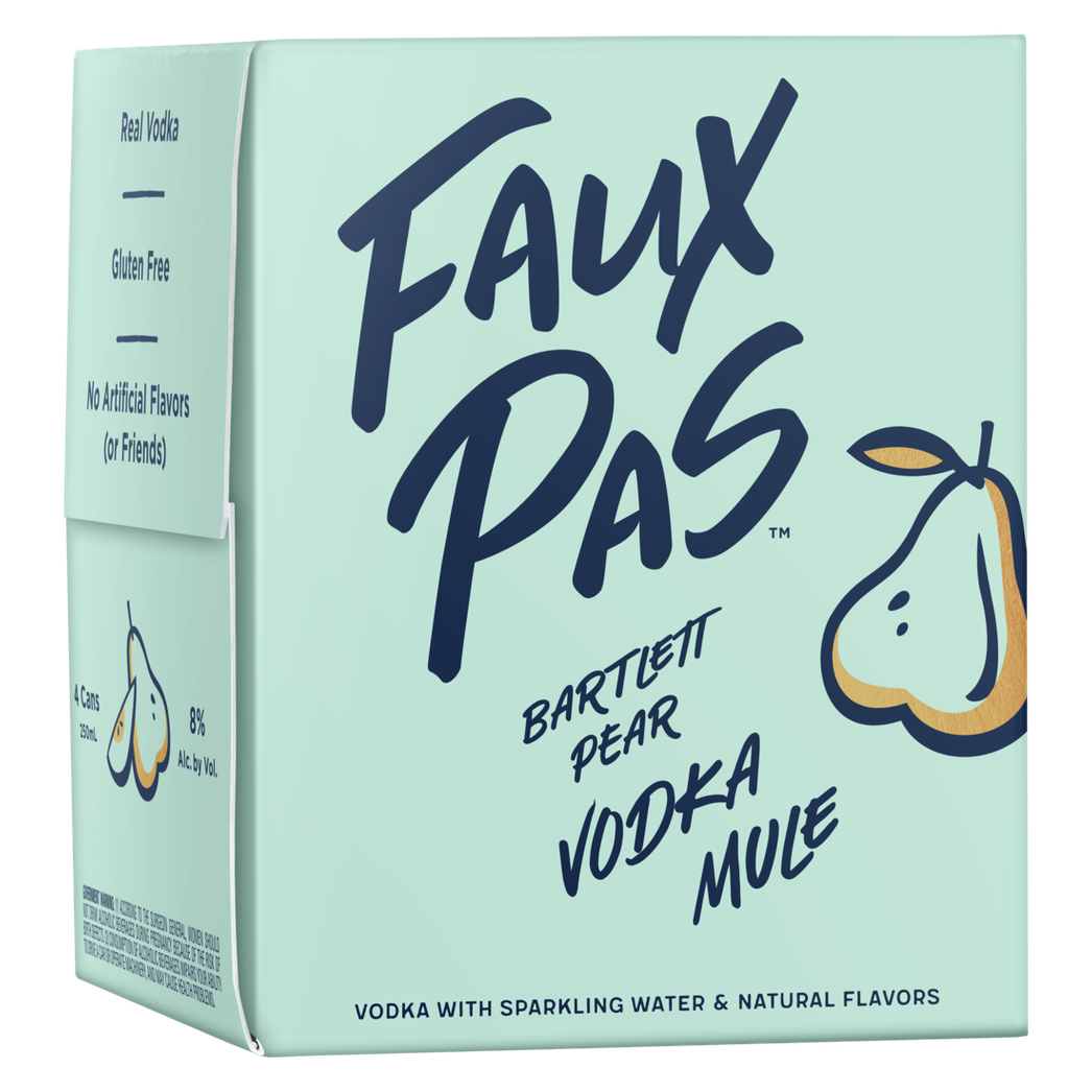 Faux Pas Bartlett Pear Vodka Mule 4pk Can