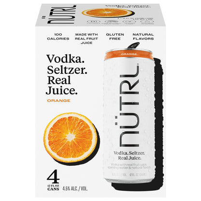 Nutrl Orange Vodka Seltzer  4pk Cn