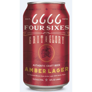 Four Sixes Amber Lager  6pk Cn
