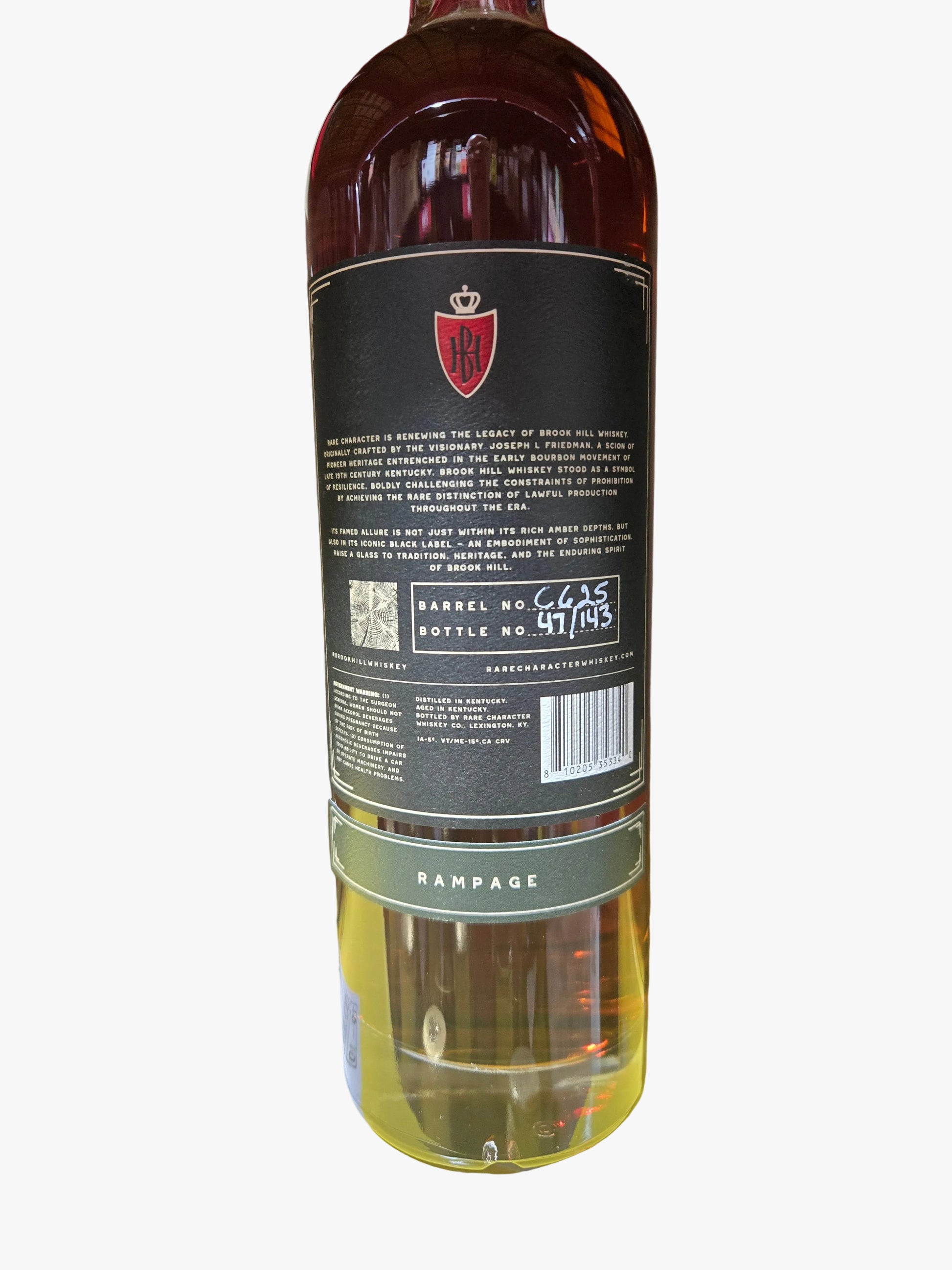 Rare Character Brook Hill 10yr Rye Rampage