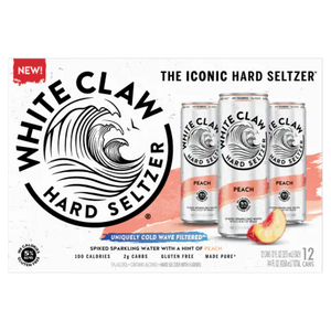 White Claw Peach Hard Seltzer  12pk Cn