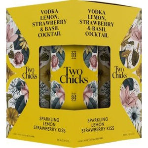 Two Chicks Lemon Strawberry & Basil Cocktail  4pk Cn