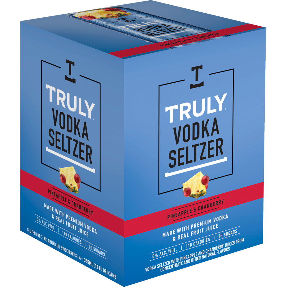 Truly Pinepple Cranberry Vodka Seltzer  4pk Cn