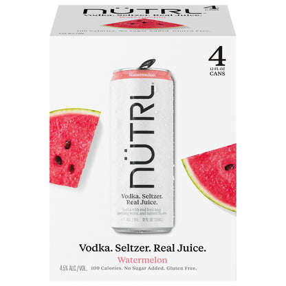 Nutrl Watermelon Vodka Seltzer  4pk Cn