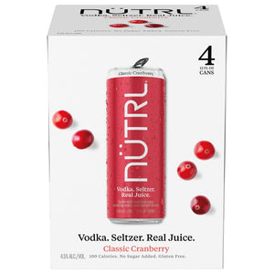 Nutrl Cranberry Vodka Seltzer  4pk Cn