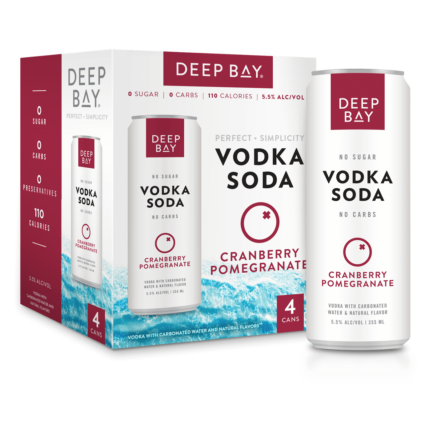 Deep Bay Vodka Soda Cranberry Pomegranate  4pk Cn