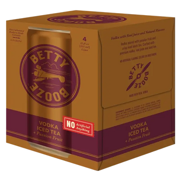 Betty Booze Vodka Iced Tea Passion Fruit 4pk