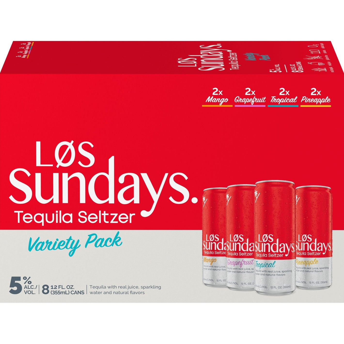 Los Sundays Tequila Seltzer Variety Pack  8pk Cn