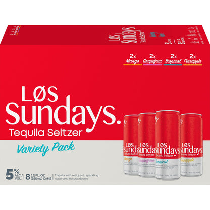 Los Sundays Tequila Seltzer Variety Pack  8pk Cn