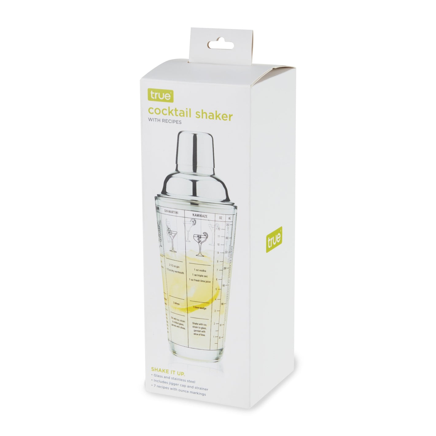 True Glass Recipe Shaker