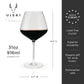 Viski Reserve Inez Crystal Burgundy Glasses 4Pk