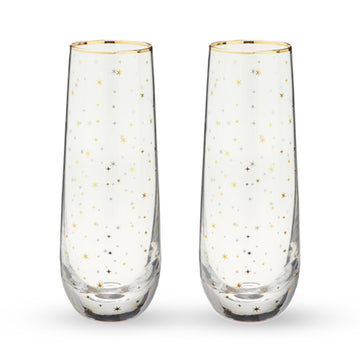Starlight Stemless Champagne Flute Set