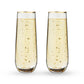 Starlight Stemless Champagne Flute Set