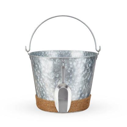 True Jute Wrapped Galvanized Ice Bucket by Twine