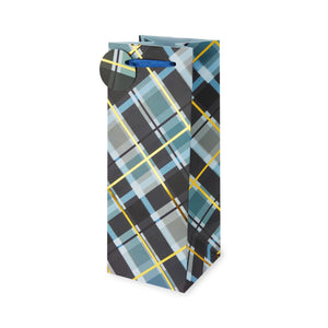 Blue & Gold Plaid 1.5L Gift Bags