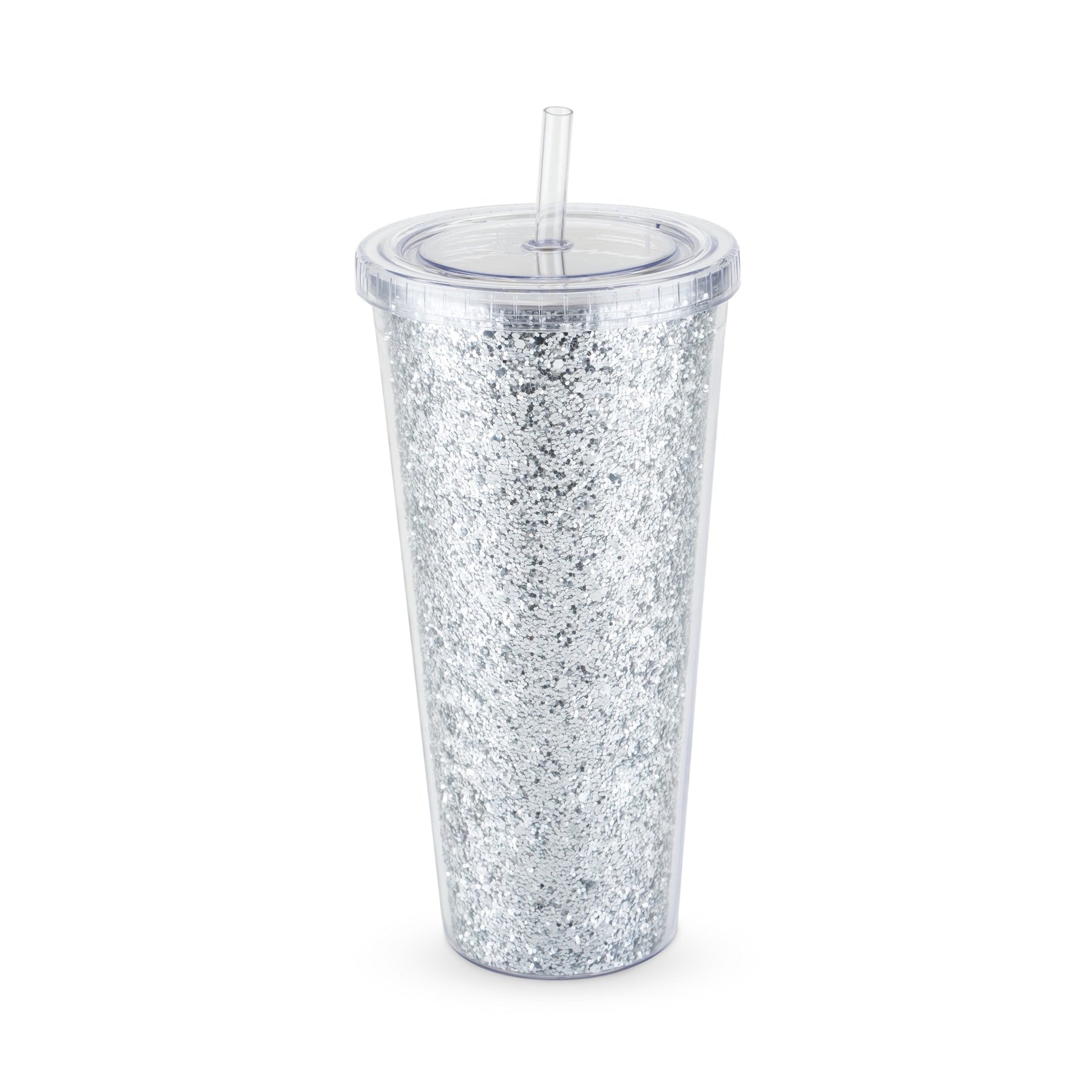 Glam Silver Double Walled Glitter Tumbler by Blush
