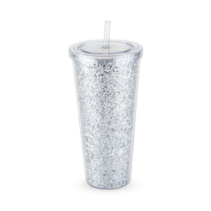 Glam Silver Double Walled Glitter Tumbler by Blush