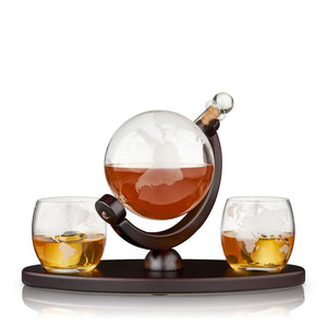 Viski Globe Decanter & Whiskey Tumblers