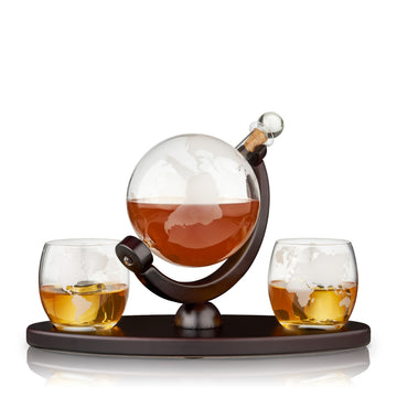 Viski Globe Decanter & Whiskey Tumblers