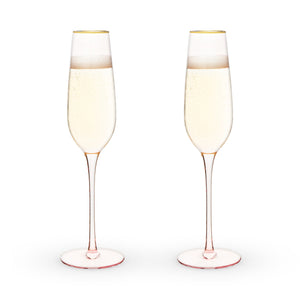 Twine Rose Crystal Champagne Flute