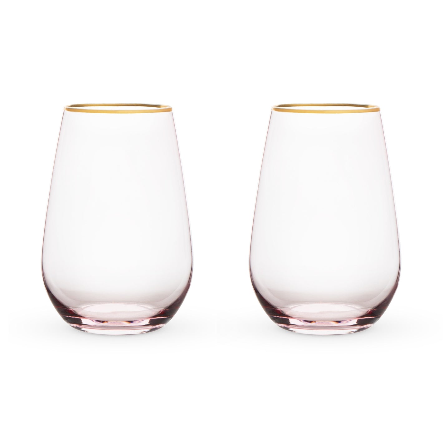 Twine Rose Crystal Stemless Wine Glass