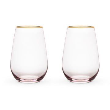 Twine Rose Crystal Stemless Wine Glass