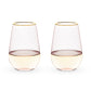 Twine Rose Crystal Stemless Wine Glass