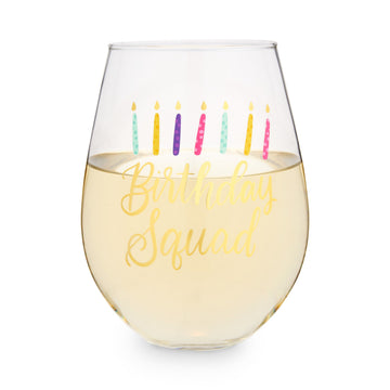 Birthday Squad Stemless Wine Glass 30oz