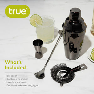 True Gunmetal Black Barware Set