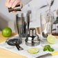 True Gunmetal Black Barware Set