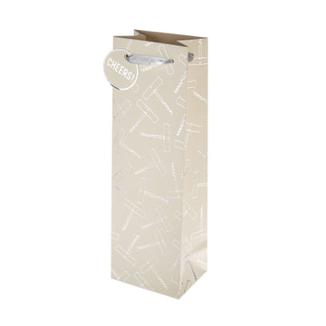 Foil Corkscrew Wine Gift Bag