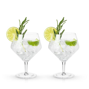 Viski Angled Crystal Gin & Tonic Glasses 2pk