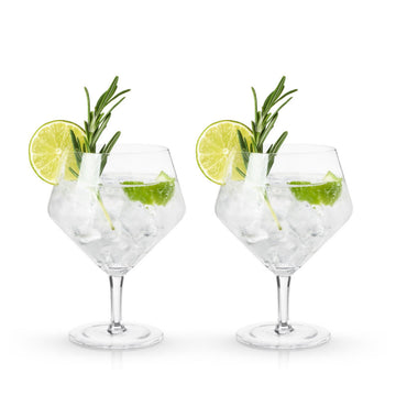 Viski Angled Crystal Gin & Tonic Glasses 2pk