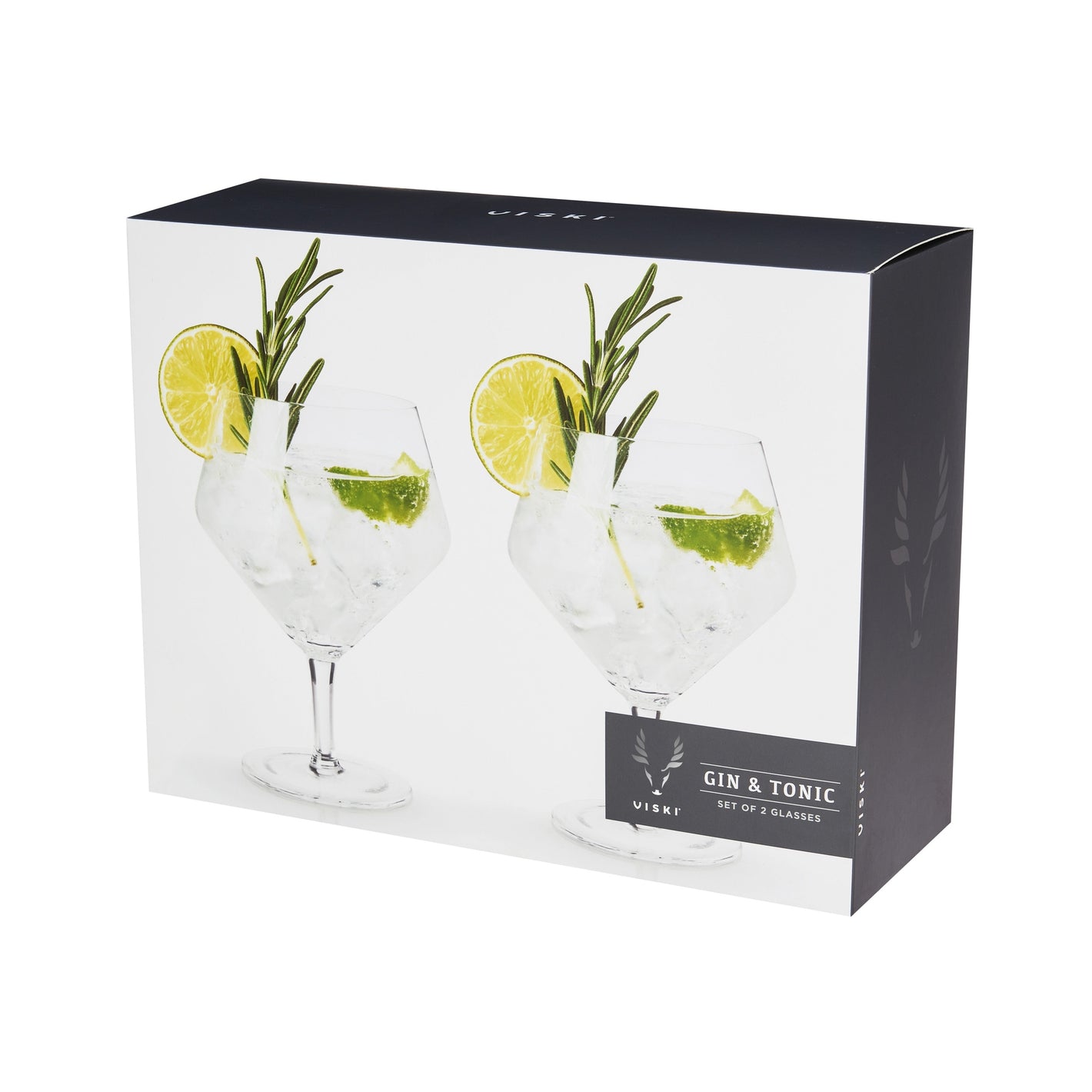 Viski Angled Crystal Gin & Tonic Glasses 2pk