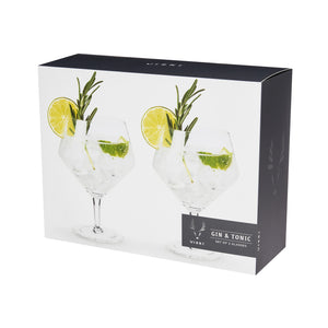 Viski Angled Crystal Gin & Tonic Glasses 2pk