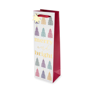 Merry and Bright Sng Bottle Wine Bag