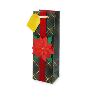 Pointsettia Sing Bottle Wine Bag