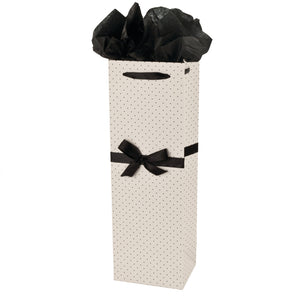 True Twine Elegant White/Black Wine Gift Bag