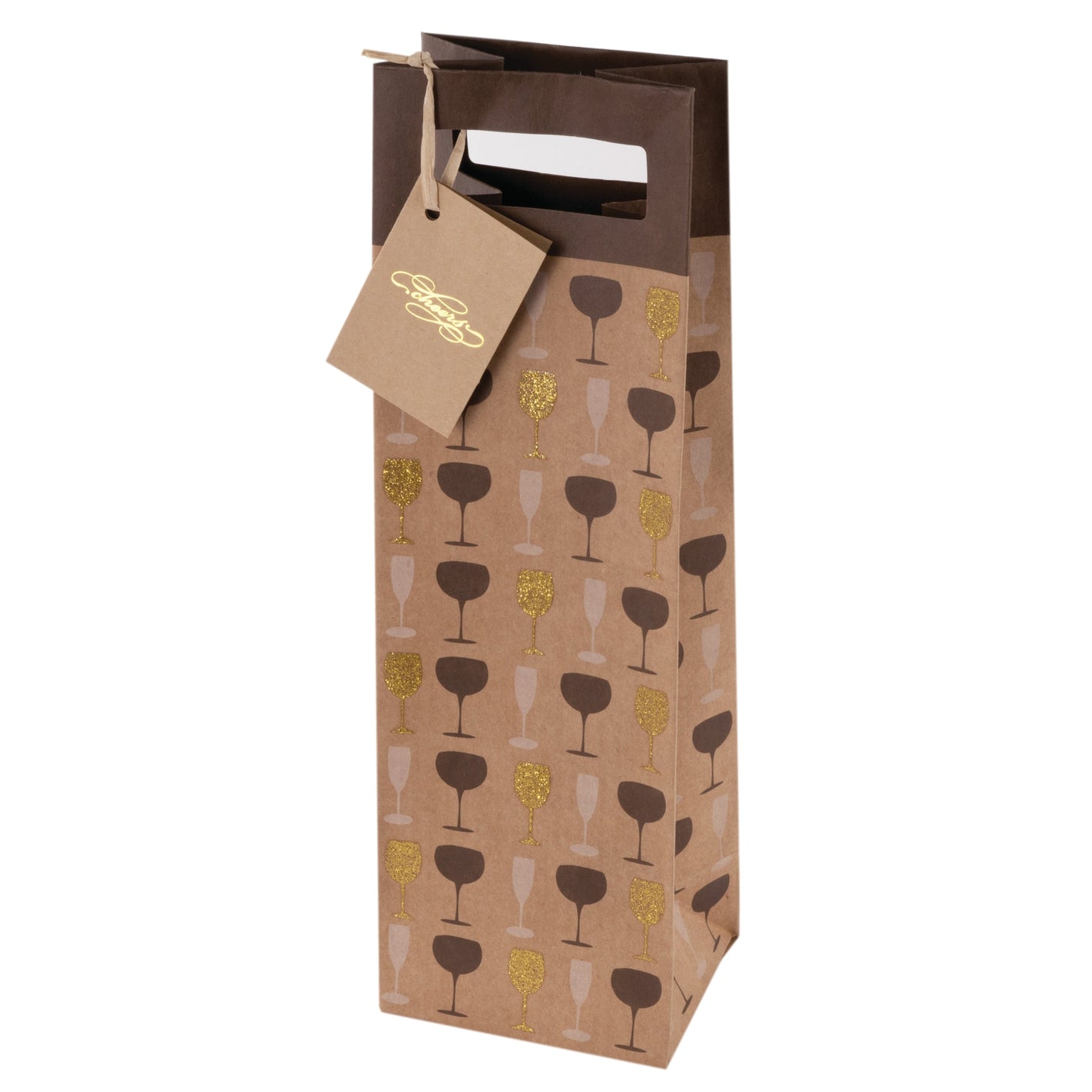 Raise Your Glass Wine Bag Diecut Snowflake Wine Bag