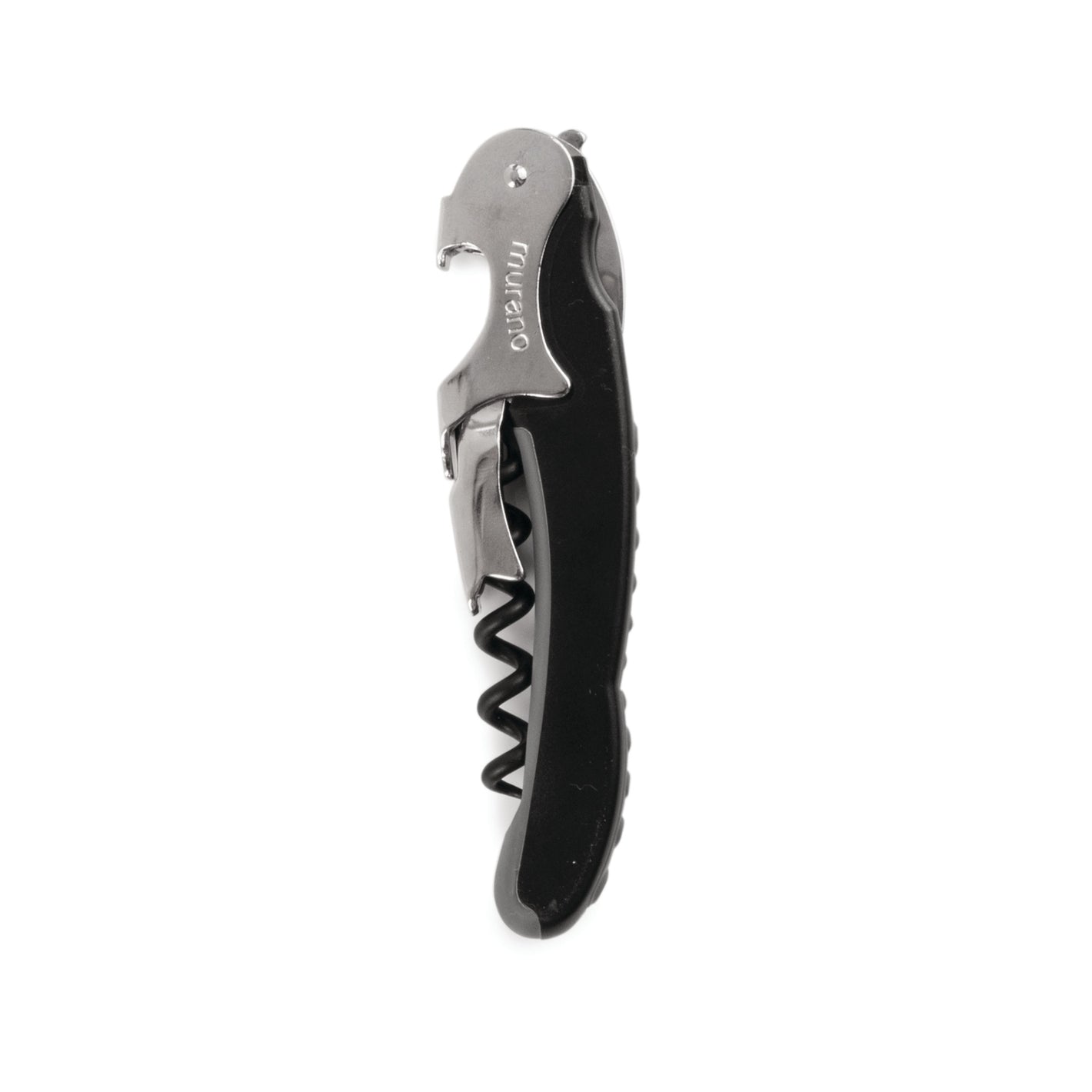 True Murano Black Double Hinged Corkscrew