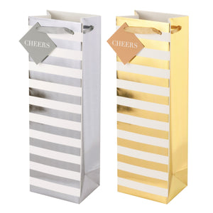 True Silver Striped Gift Bag