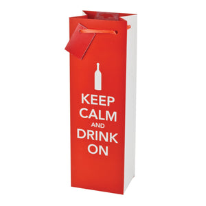 True Keep Calm & Drink On Wine Gift Bag