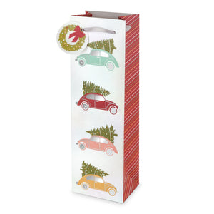 Christmas Tree Cars Wine Bag