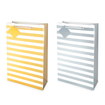 Ritzy Stripe Assorted 2 Bottle Wine Bag