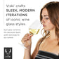 Viski Reserve Raye Crystal Angled Bordeaux Glasses 2Pk