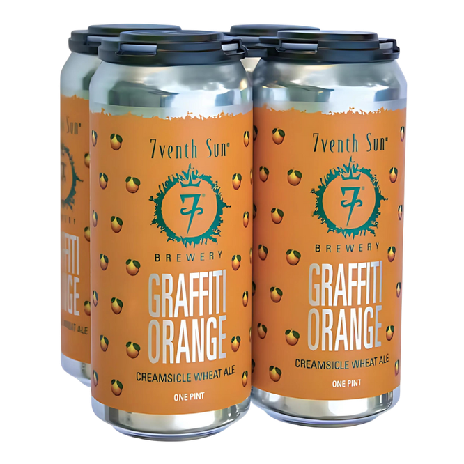7th Sun Graffiti Orange  4pk Cn