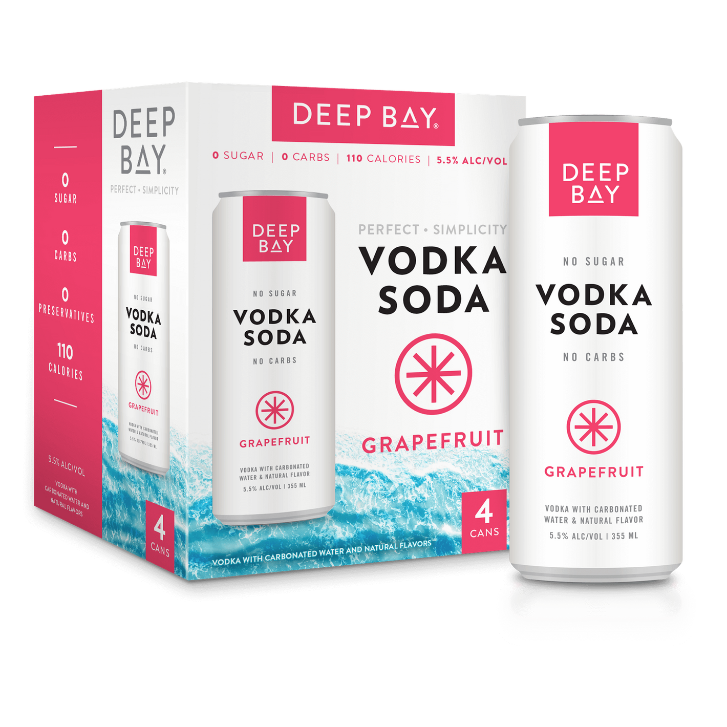 Deep Bay Vodka Soda Grapefruit  4pk Cn